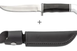 Couteau Buck 105 Pathfinder 0105BKS lame 12,7cm manche résine phénolique noir/alu + étui cuir