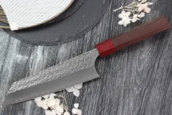Couteau bunka japonais artisanal Yoshimi Kato Minamo SG2 Tsuchime 17cm