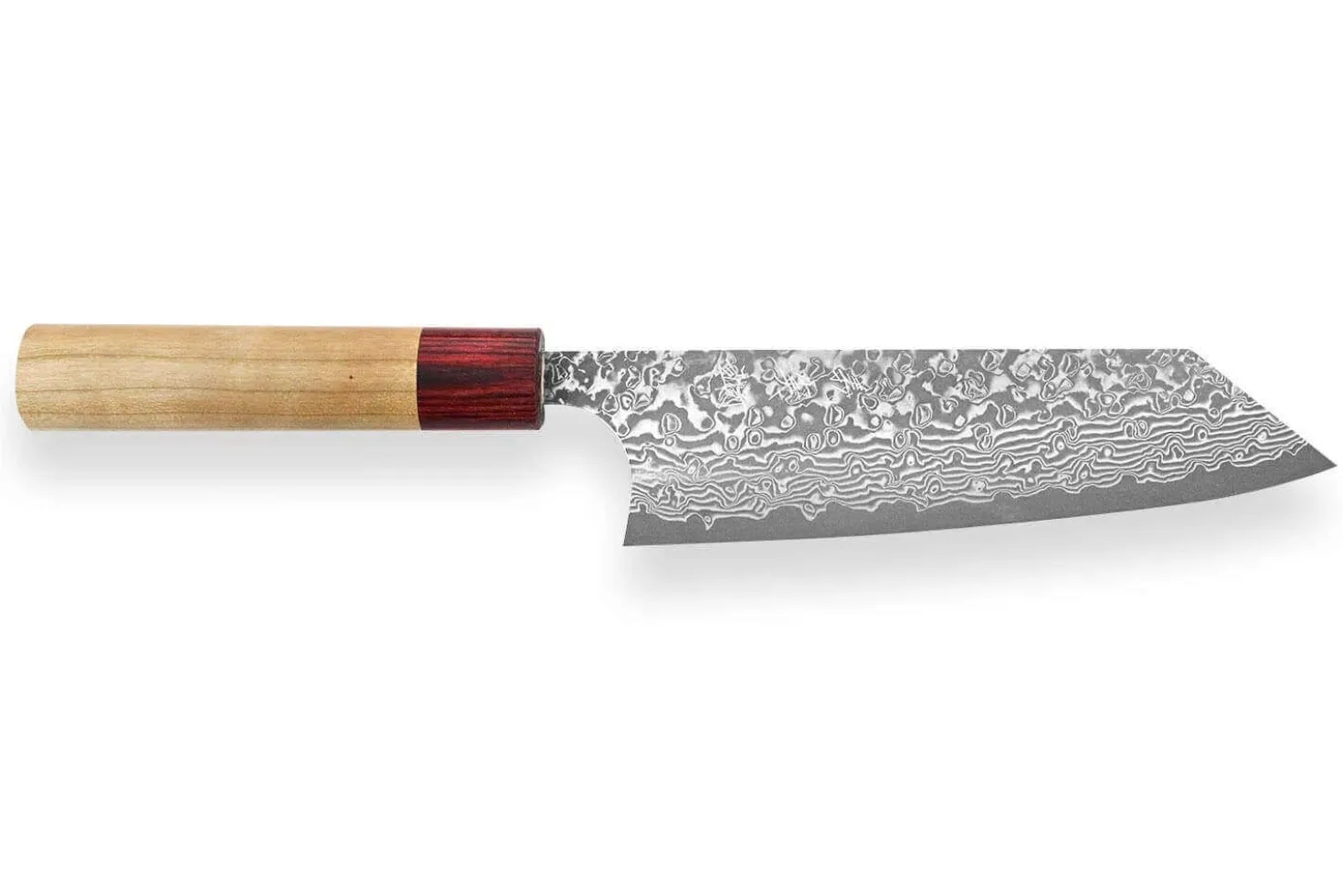Couteau bunka japonais artisanal Yoshimi Kato 16,5cm VG10 Nickel Damascus cerisier