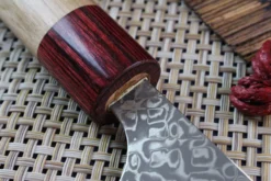 Couteau bunka japonais artisanal Yoshimi Kato 16,5cm VG10 Nickel Damascus cerisier