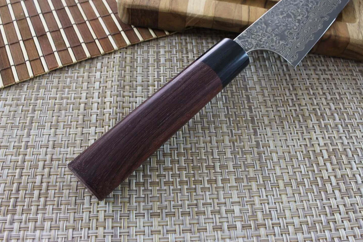 Couteau bunka japonais artisanal Yoshimi Kato 16.5cm VG10 Nickel Damascus
