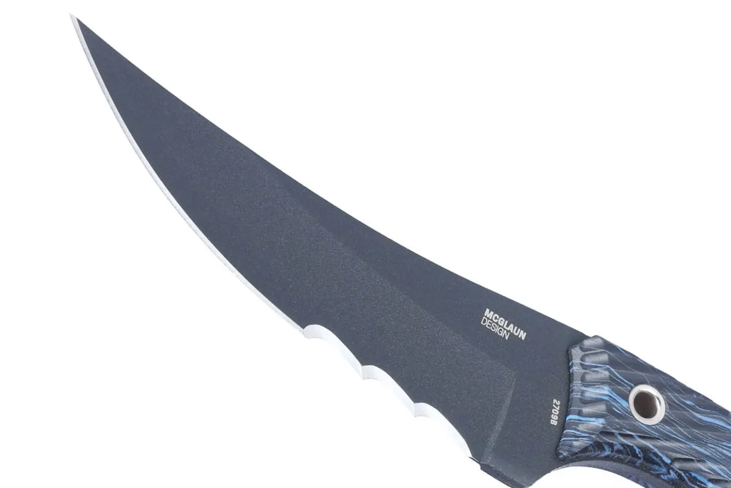 Couteau CRKT Clever Girl 2709B.CR lame semi-dentée 11,6cm manche G10 bleu et noir + étui