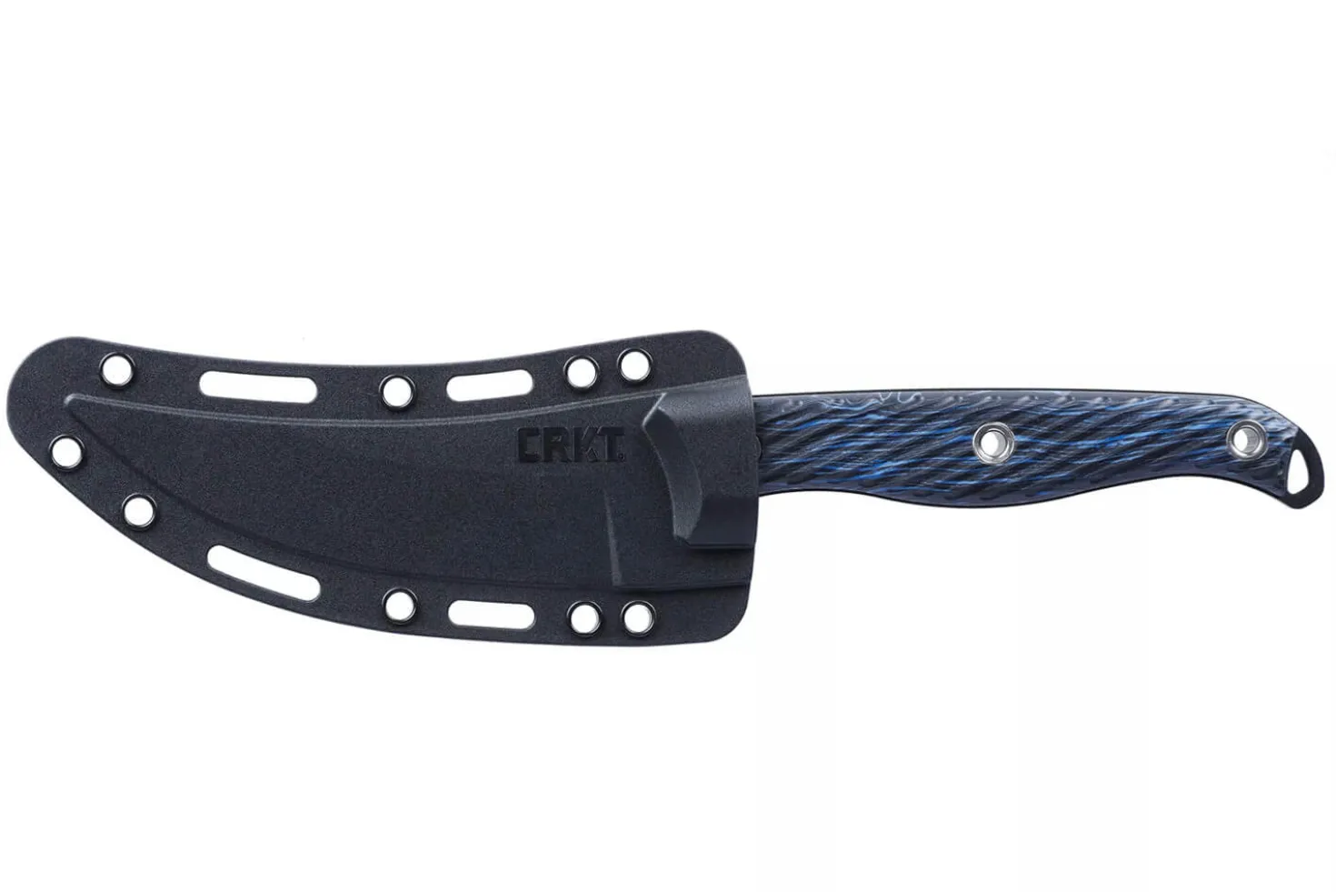 Couteau CRKT Clever Girl 2709B.CR lame semi-dentée 11,6cm manche G10 bleu et noir + étui