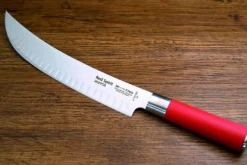Couteau à découper Hektor DICK Red Spirit acier inox lame alvéolée 25cm manche rouge