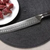 Couteau à découper Wusaki Sakin Damas 10Cr 25cm manche en fibre de carbone et feuille d'or