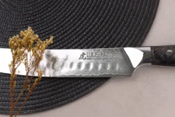 Couteau à découper Wusaki Sakin Damas 10Cr 25cm manche en fibre de carbone et feuille d'or