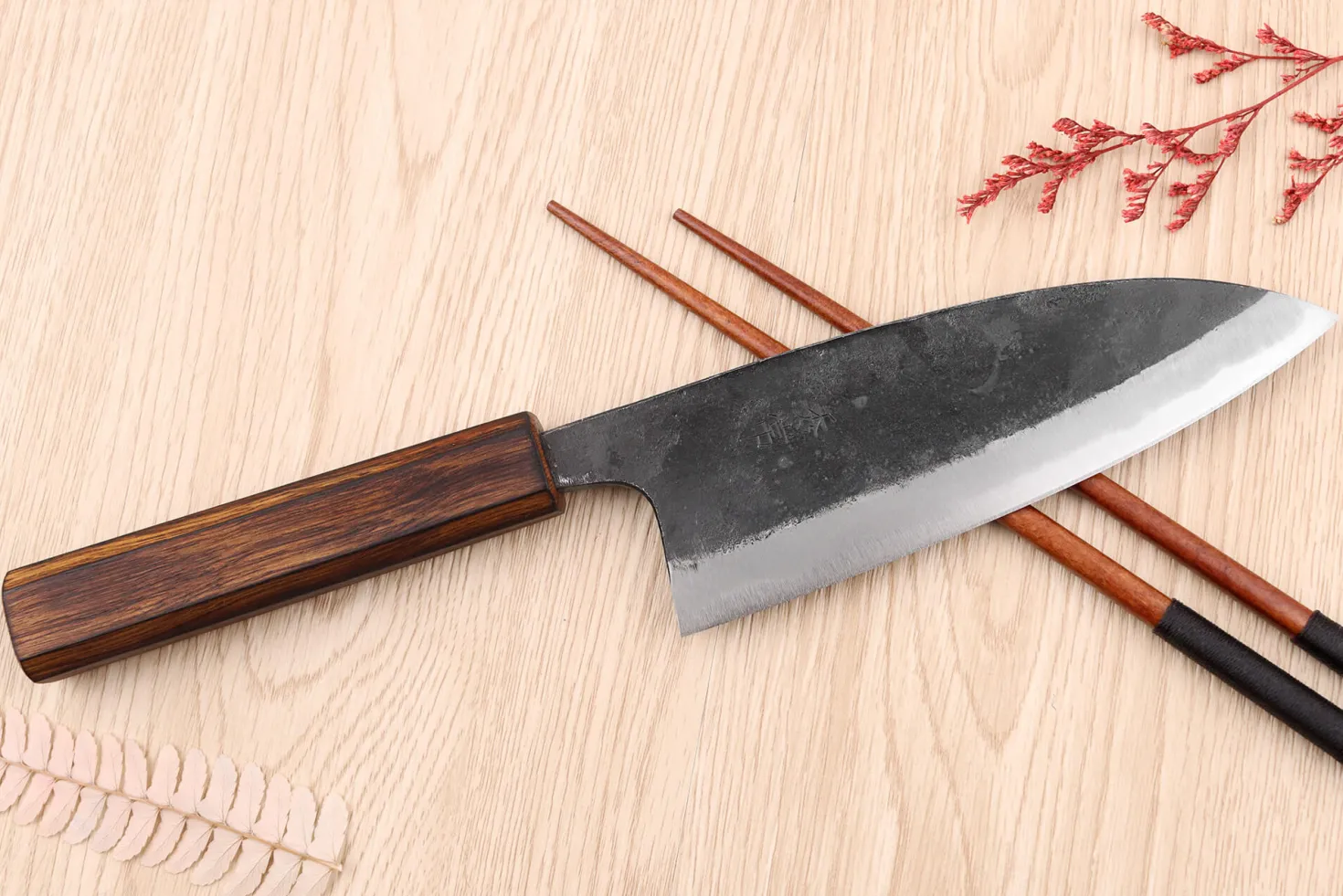 Couteau deba 15cm japonais artisanal Hidetsune BS2