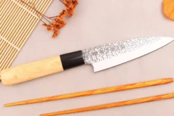 Couteau deba 12cm japonais Satake Cutlery Tsuchime en magnolia