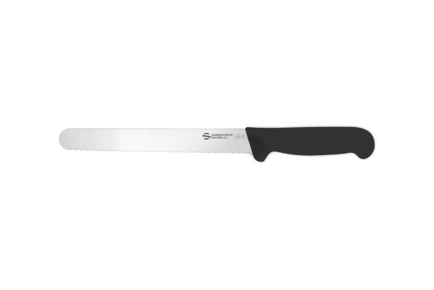 Couteau de boulanger professionnel Ambrogio Sanelli Supra noir lame dentée