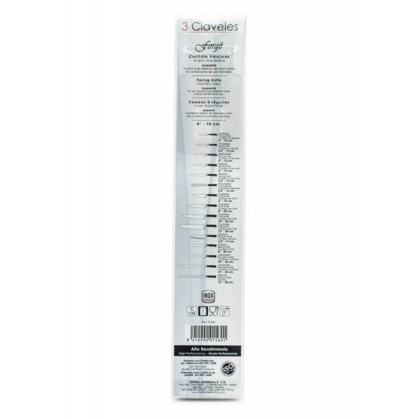 Couteau de chef 3 Claveles Forgé acier inox 15cm