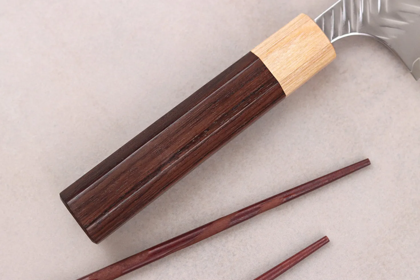 Couteau de chef 21cm japonais artisanal Yoshimi Kato SPG Strix V-Tsuchime