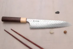 Couteau de chef 21cm japonais artisanal Yoshimi Kato SPG Strix V-Tsuchime