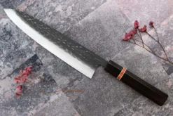 Couteau de chef 24cm japonais artisanal Yuzo Black SLD ébène et cognassier