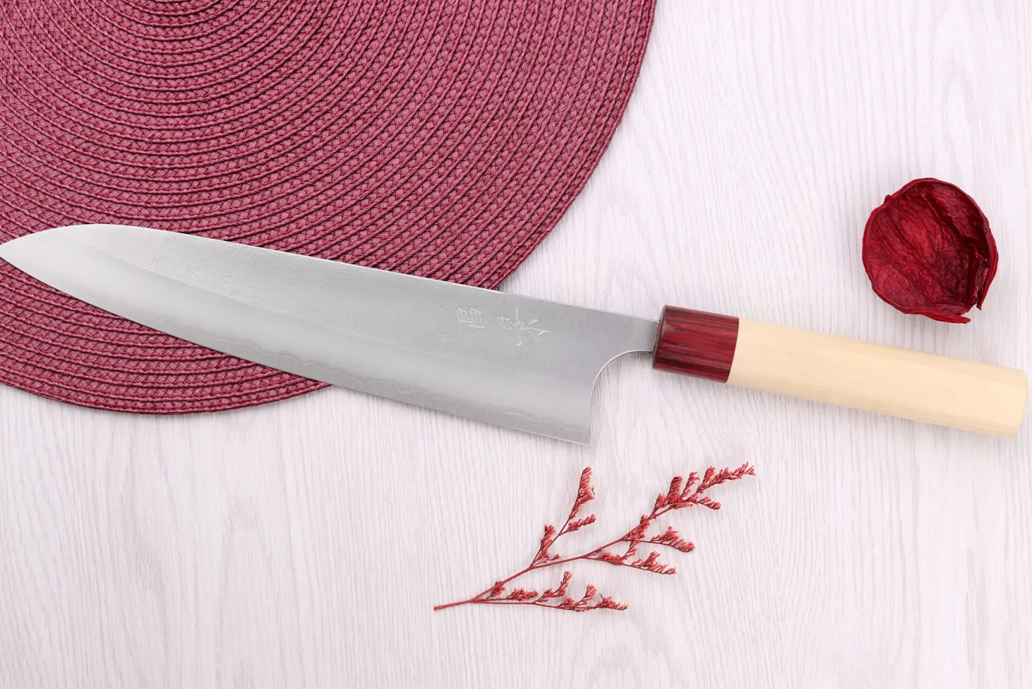 Couteau de chef 24cm japonais artisanal Masakage Yuki Shirogami 2
