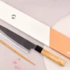 Couteau de chef 24cm japonais artisanal Hinoura Mutsumi Ajikataya Black Nashiji