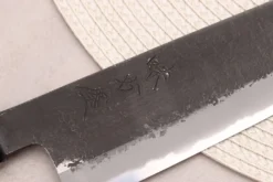 Couteau de chef 24cm japonais artisanal Hinoura Mutsumi Ajikataya Black Nashiji