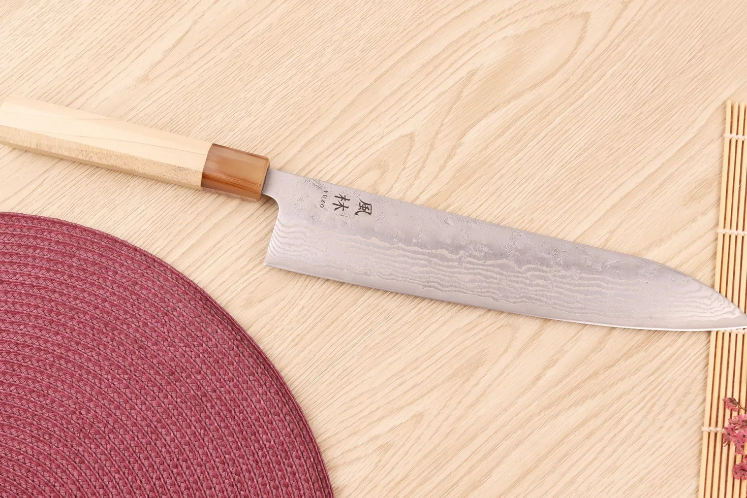 Couteau de chef 24cm japonais artisanal Yuzo Haruto Damas