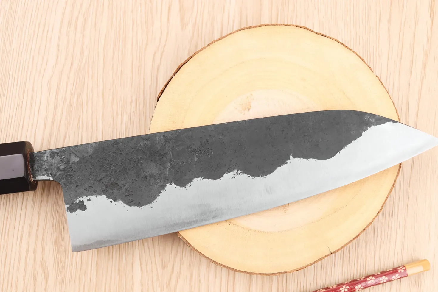 Couteau de chef 18cm japonais artisanal Yoshimune par Kawamura Black WS2