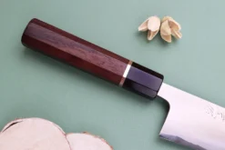 Couteau de chef 21cm japonais artisanal Toshihiro Wakui Shirogami 2 San Maï poli