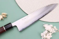 Couteau de chef 21cm japonais artisanal Toshihiro Wakui Shirogami 2 San Maï poli