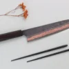 Couteau de chef 23cm japonais artisanal Hatsukokoro Yorokobi Kurouchi Damas