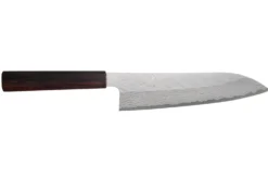 Couteau de chef 20cm japonais artisanal Nigara Hamono Tsuchime VG10 damas