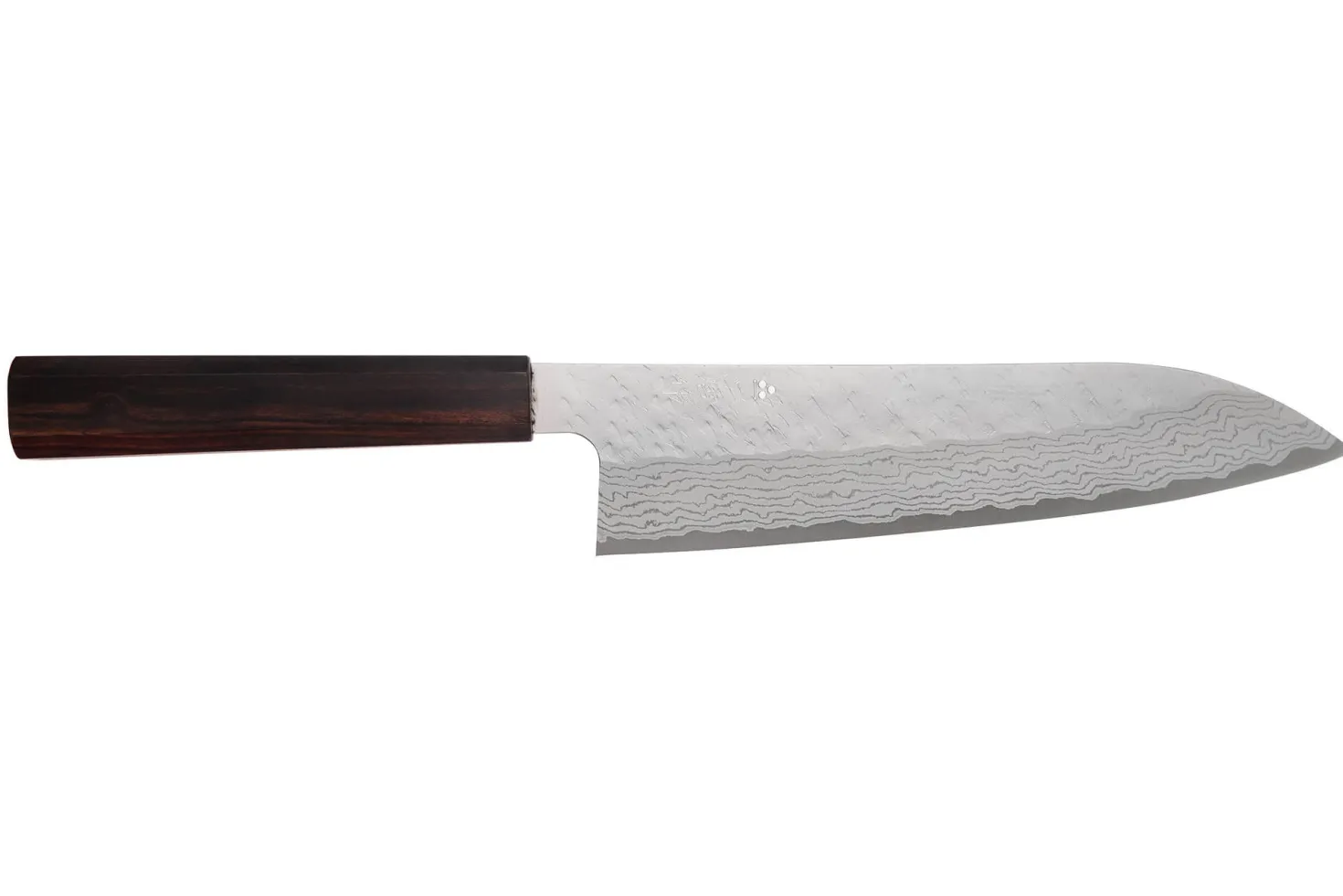Couteau de chef 20cm japonais artisanal Nigara Hamono Tsuchime VG10 damas