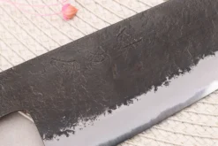 Couteau de chef 21cm japonais artisanal Hinoura Mutsumi Ajikataya Black Nashiji