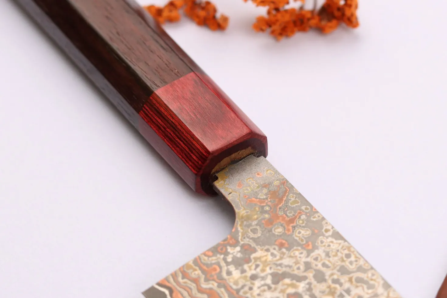 Couteau de chef 24cm japonais artisanal Takeshi Saji VG10 Rainbow Nashiji