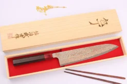 Couteau de chef 24cm japonais artisanal Takeshi Saji VG10 Rainbow Nashiji