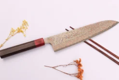 Couteau de chef 24cm japonais artisanal Takeshi Saji VG10 Rainbow Nashiji
