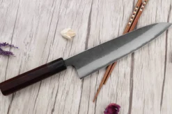 Couteau de chef 21cm japonais artisanal Toshihiro Wakui Shirogami 2 San Maï nashiji