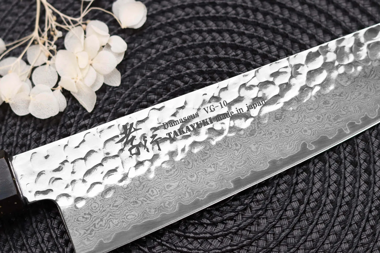 Couteau de chef 21cm japonais Sakai Takayuki Kashi Urushi VG10 damas