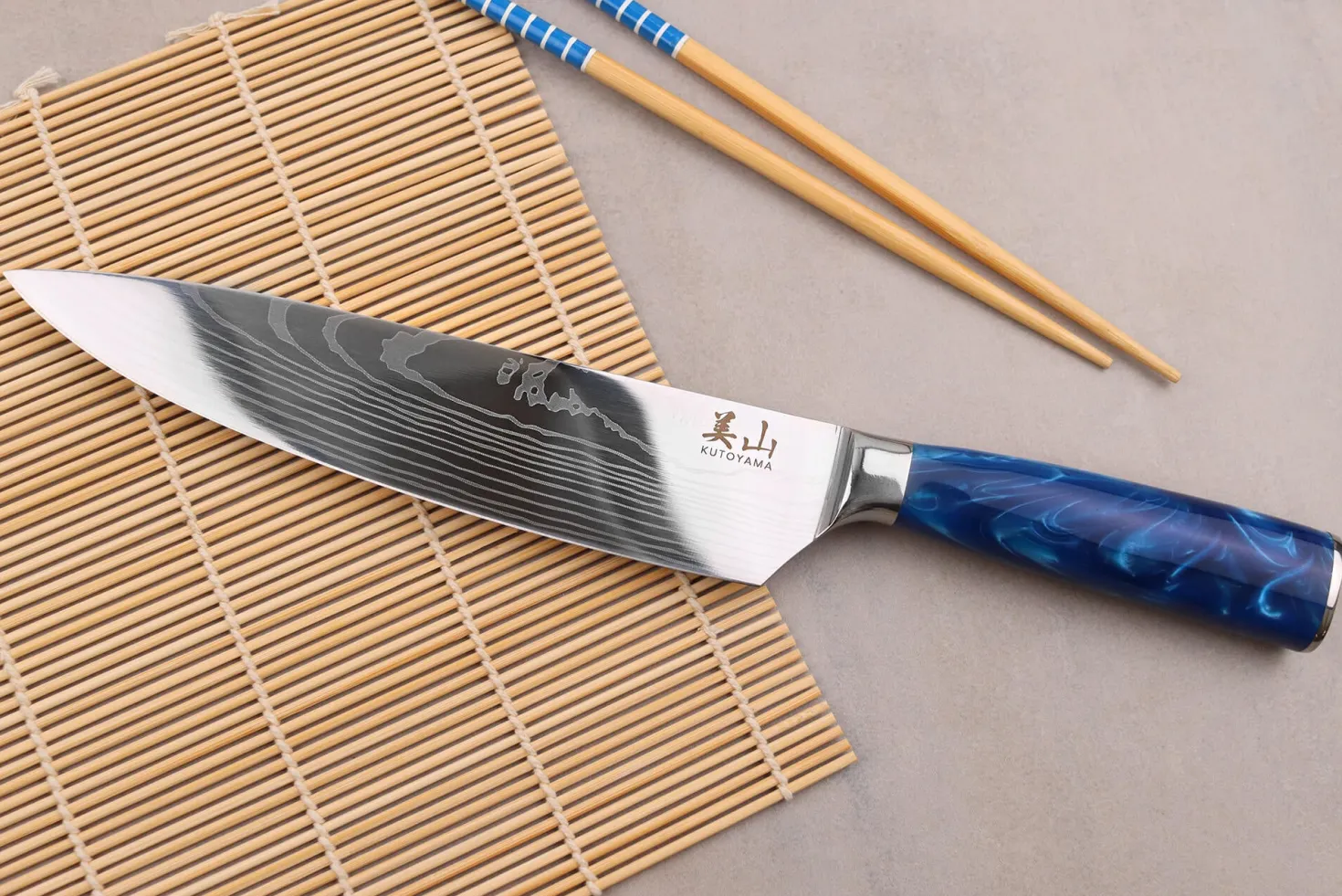 Couteau de chef 20cm Kutoyama Blue Wave