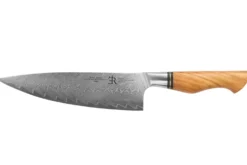 Couteau de chef 21cm Ryda Knives ST650 Damas et manche en olivier