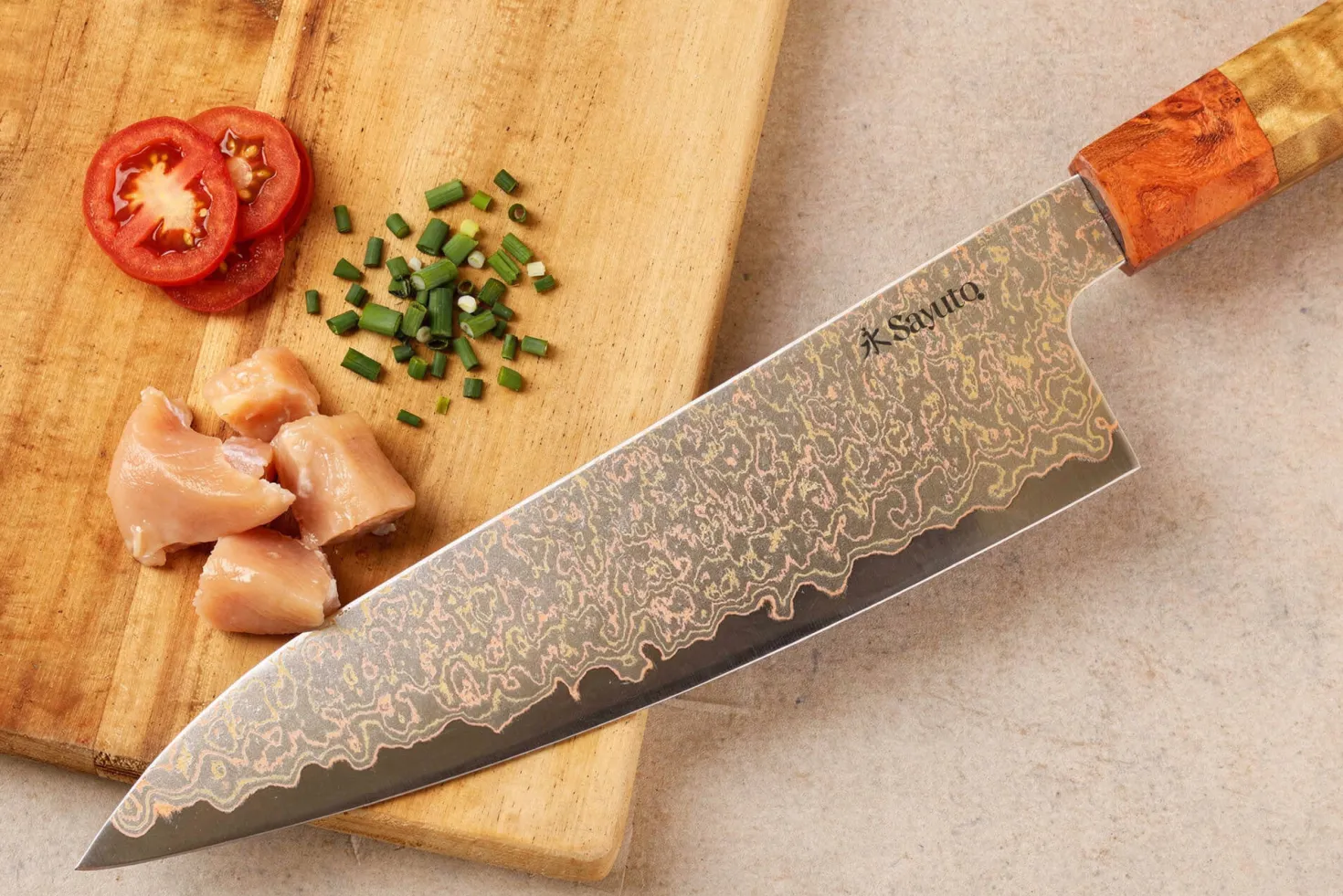 Couteau de chef 21cm Sayuto Érable Damas 12Cr