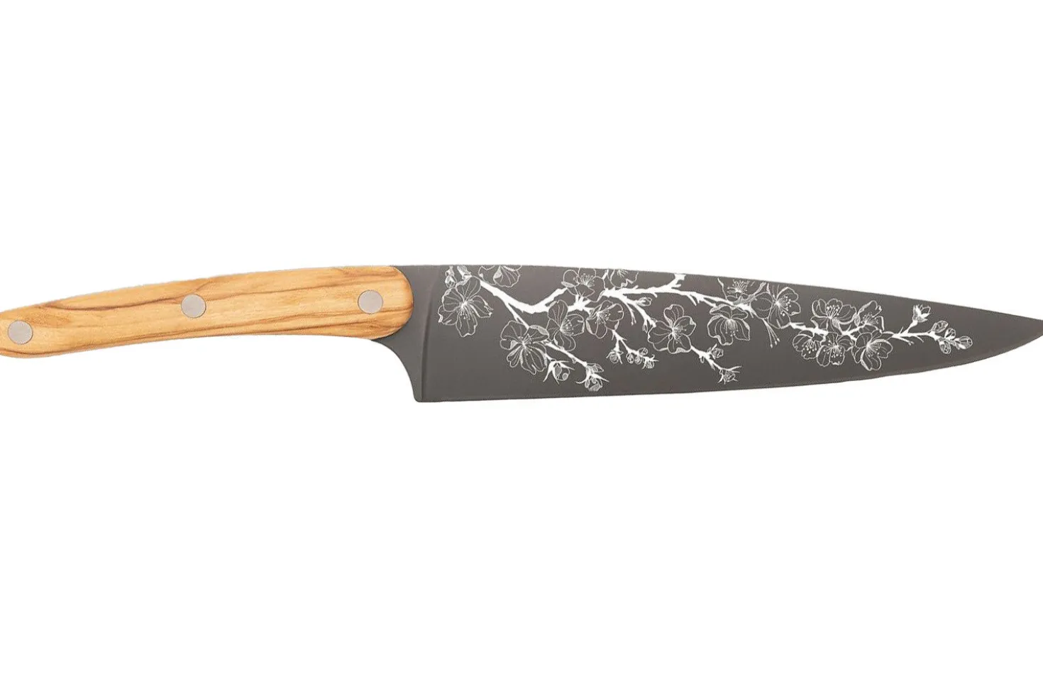 Couteau de chef Deejo Sakura 20cm manche en bois d'olivier