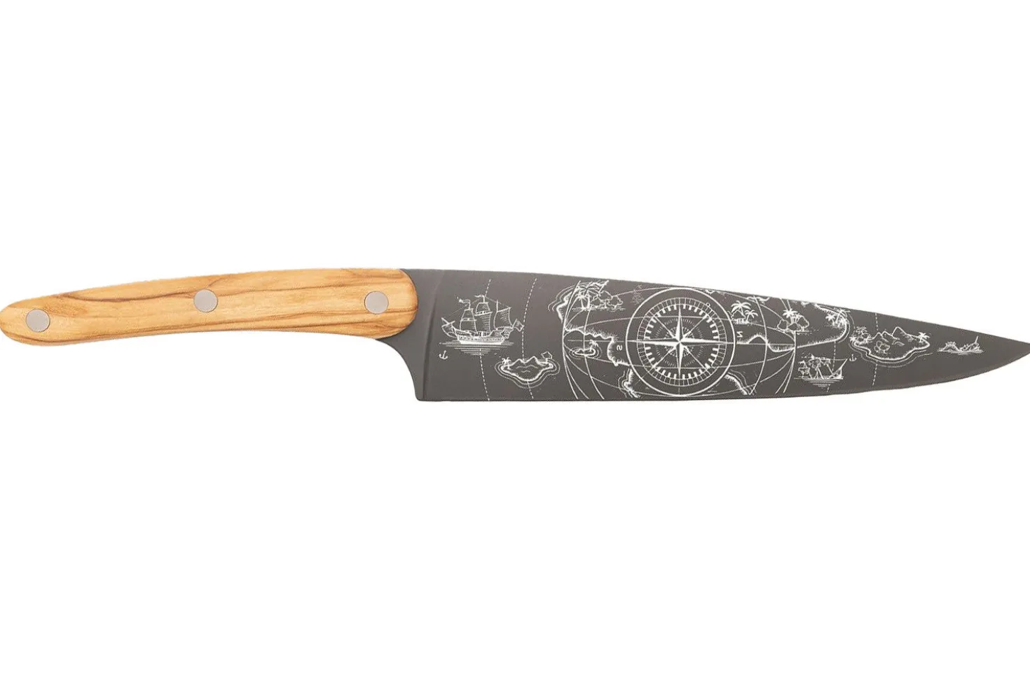 Couteau de chef Deejo Saporem Mundi 20cm manche en bois d'olivier