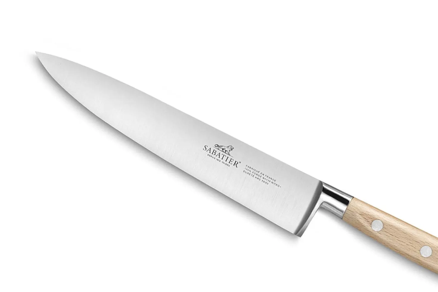 Couteau de chef forgé Sabatier Brocéliande 20cm manche en hêtre