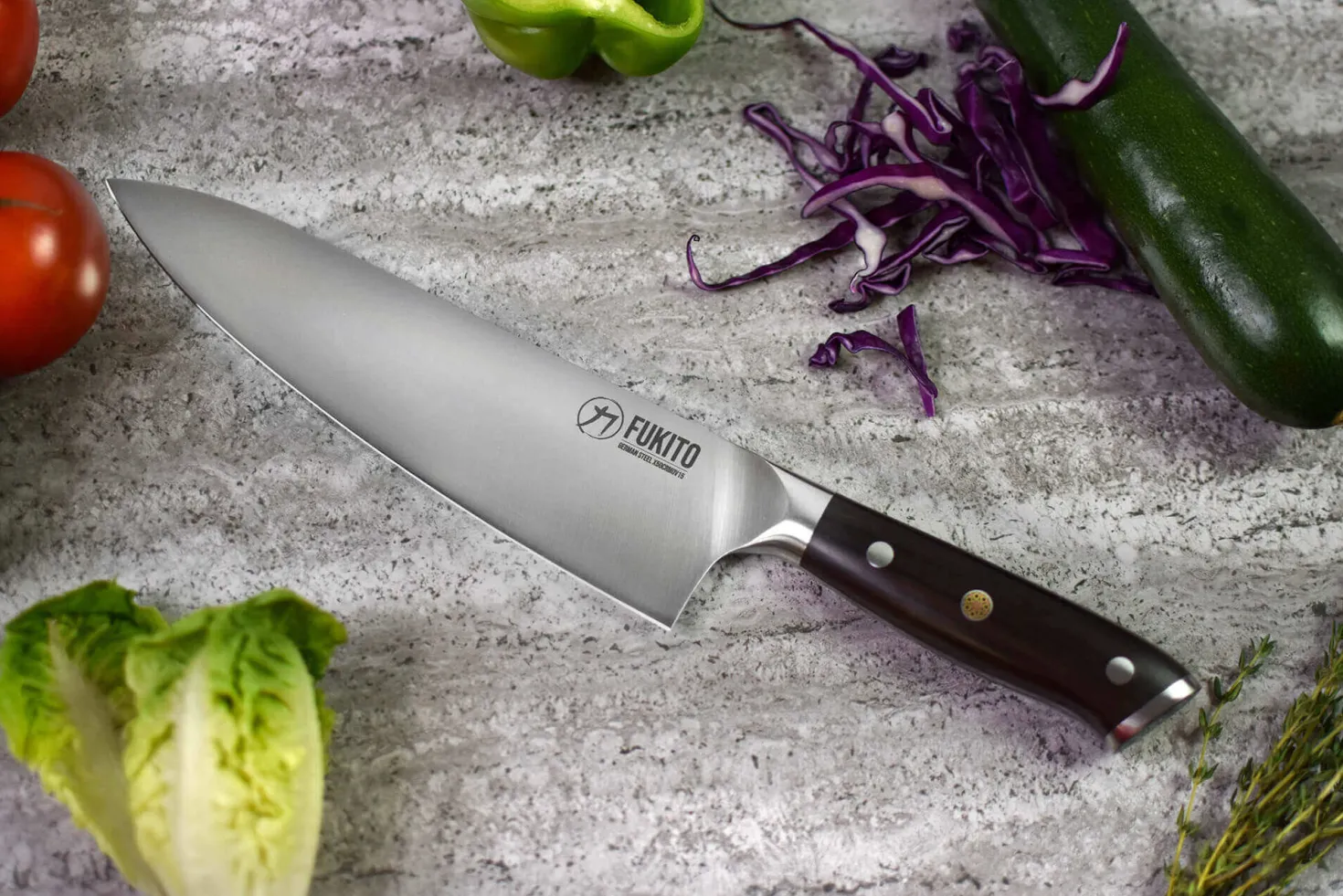 Couteau de chef Fukito Ebène X50 21cm