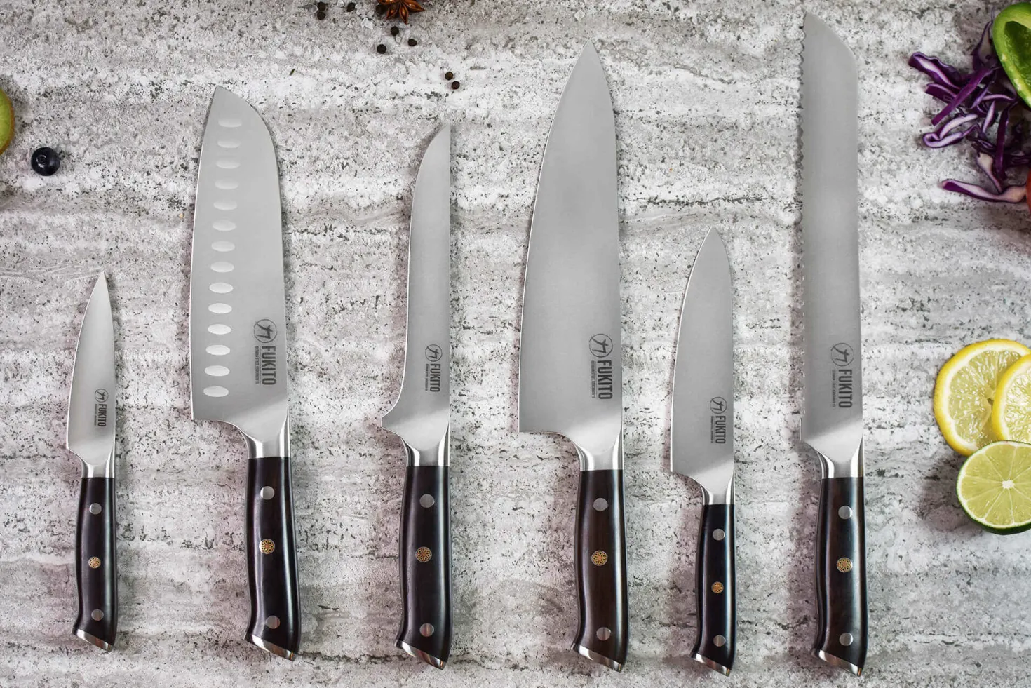 Couteau de chef Fukito Ebène X50 21cm