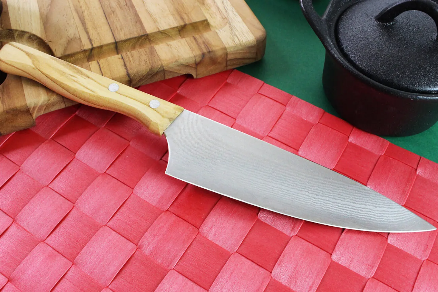 Couteau de chef Gehring Look lame 15cm damas 65 couches manche olivier