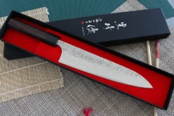 Couteau de chef japonais artisanal martelé Yu Kurosaki Shizuku 21cm acier SG2