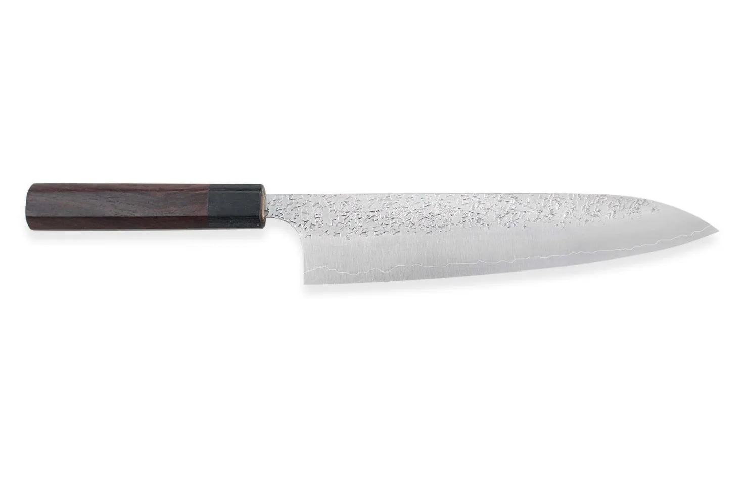 Couteau de chef japonais artisanal martelé Yu Kurosaki Shizuku 21cm acier SG2