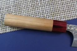 Couteau de chef japonais artisanal Yoshimi Kato 18cm VG10 Nickel Damascus cerisier