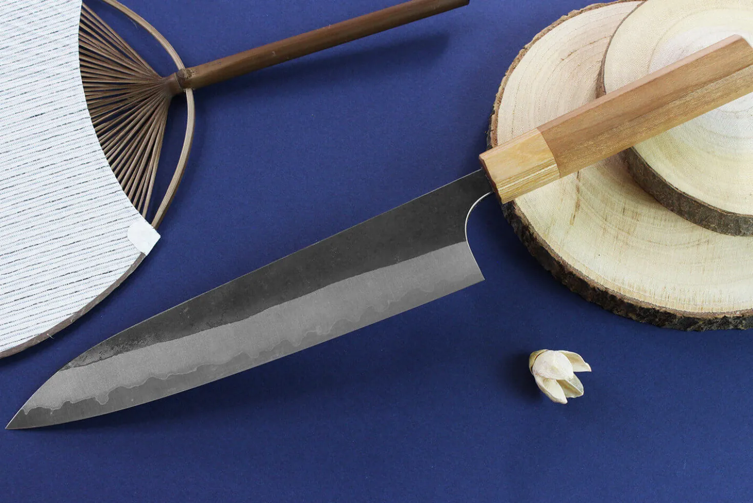 Couteau de chef japonais artisanal Yoshimi Kato AS Brut 21cm