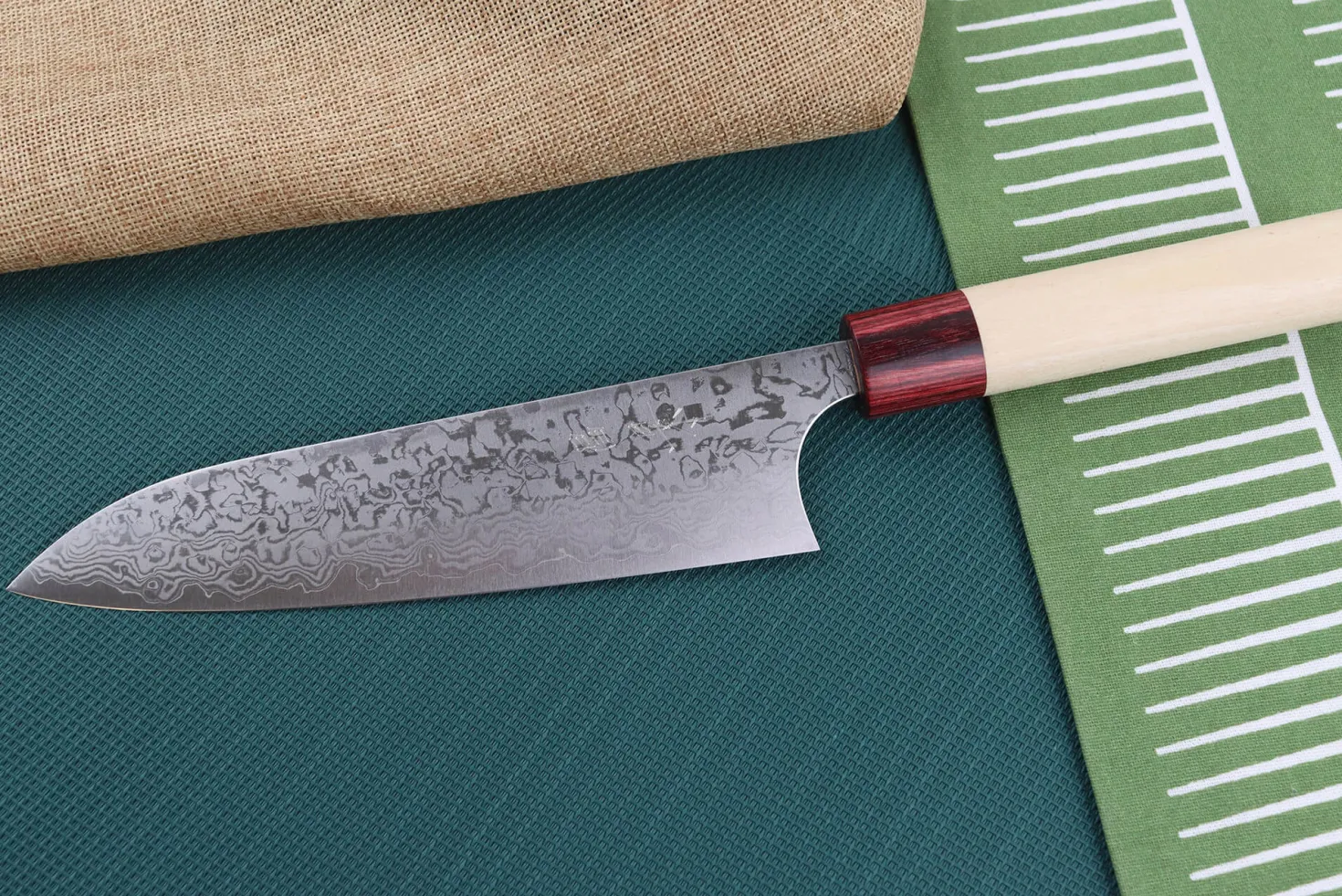 Couteau de chef japonais artisanal Masakage Kiri 18cm damas 49 couches
