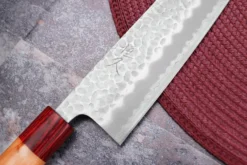 Couteau de chef japonais artisanal Tsunehisa Aogami Super martelé 24cm