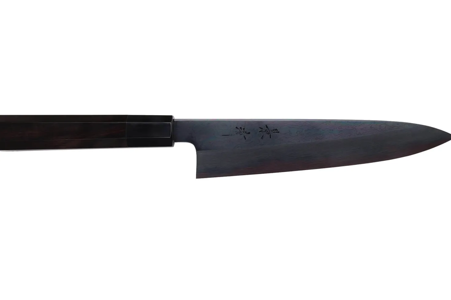 Couteau de chef japonais artisanal Kagekiyo Yoshikazu Tanaka Black Damas Aogami 21cm