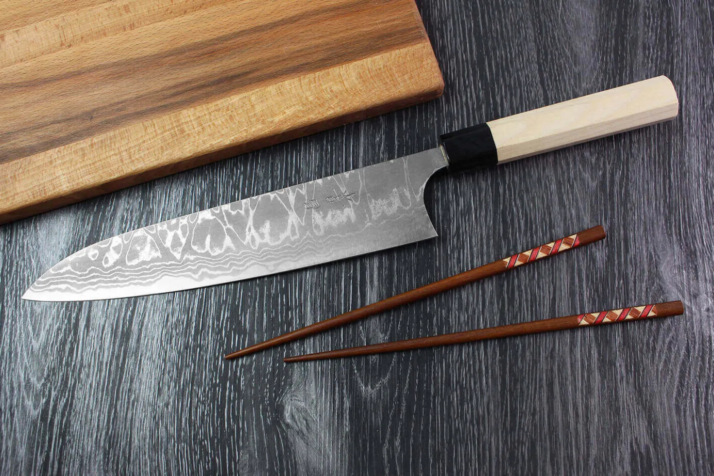 Couteau de chef japonais artisanal Masakage Shimo 24cm Shirogami